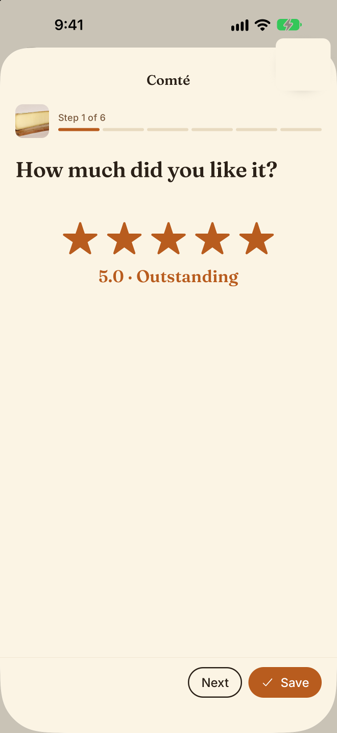 Rating a cheese in Rindabout
