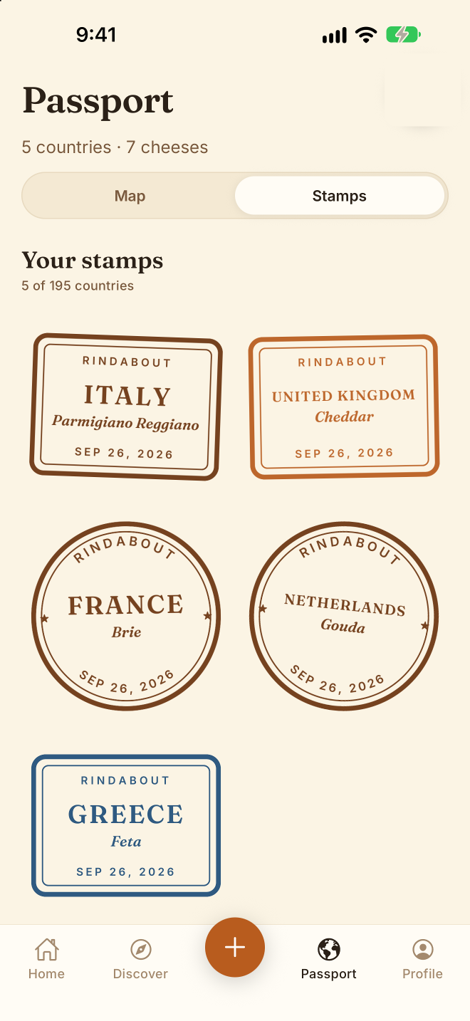 Passport stamps in Rindabout